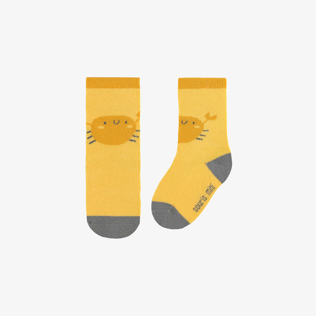 2 paires de chaussettes bébé avec éponge - ours jaune - HEMA