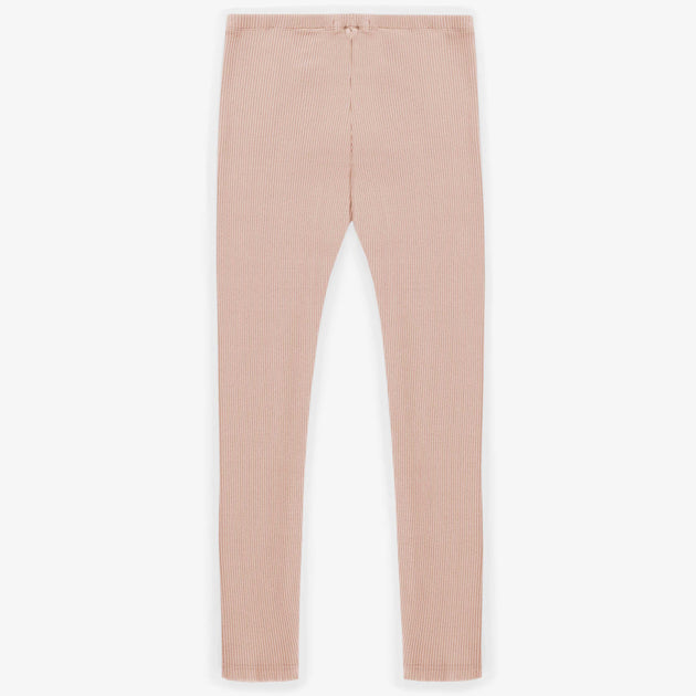 Light pink long legging in ribbed cotton, child - Souris Mini – Souris Mini