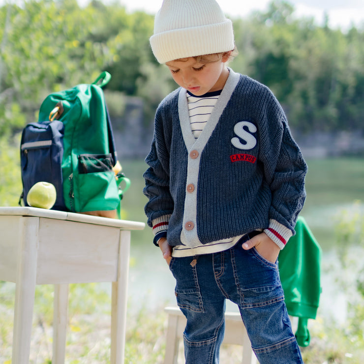 Tuque de maille crème, enfant || Cream knit toque, child