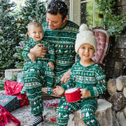 Pyjama une pièce vert à motifs des fêtes en polyester brossé, enfant