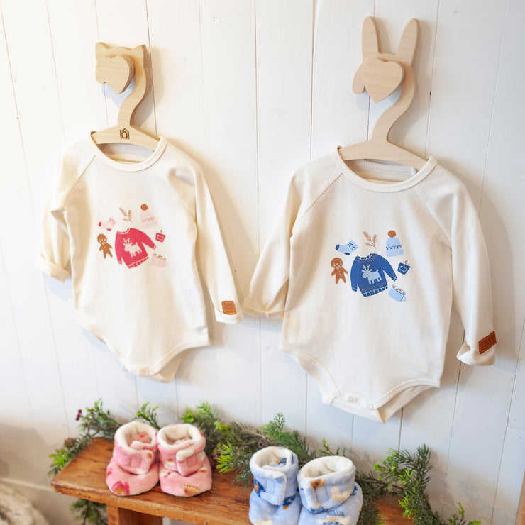 Cache-couche crème avec illustration en jersey extensible, bébé || Cream bodysuit with print in stretch jersey, baby