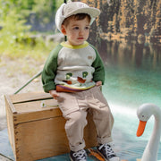 Casquette d’hiver beige en velours côtelé, enfant || Beige winter cap in corduroy, child