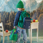 Sac d’école vert avec blocs de couleur - 16L, enfant || Green color-block school bag - 16L, child