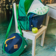 Sac d’école vert avec blocs de couleur - 16L, enfant || Green color-block school bag - 16L, child