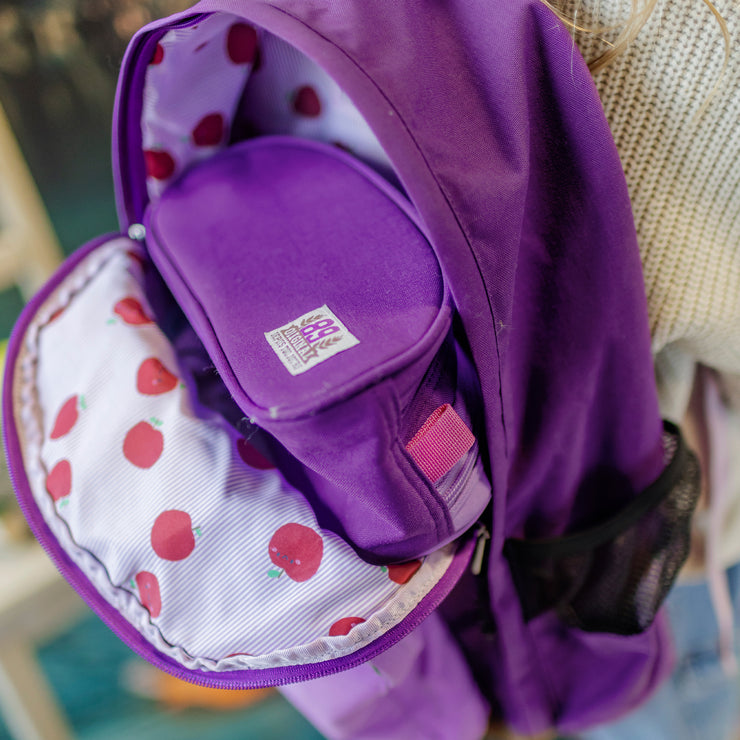 Étui à crayons mauve blocs de couleur, enfant || Purple color-block pencil case, child