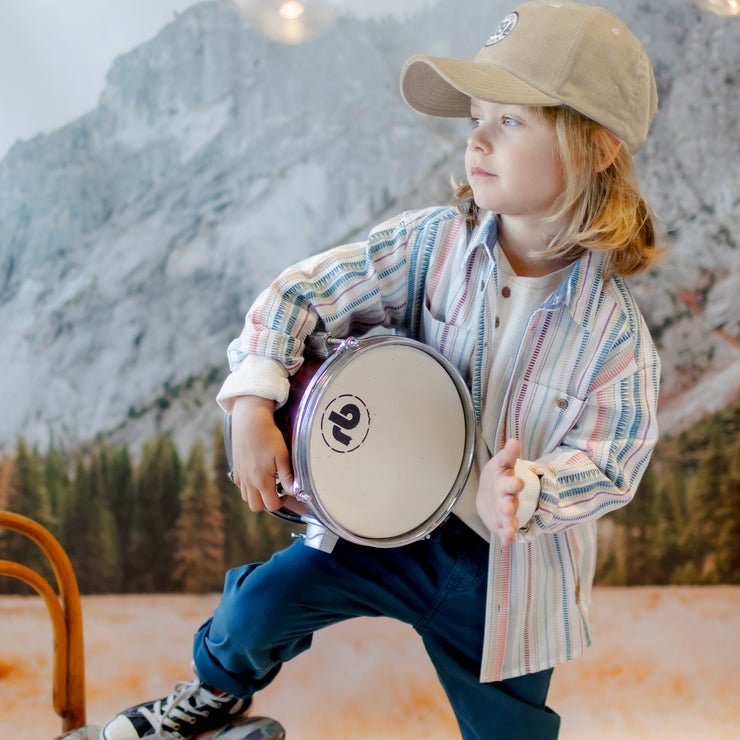 Casquette beige en velours côtelé, enfant || Beige corduroy cap, child