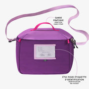 Sac à lunch mauve avec blocs de couleur, enfant || Purple color block lunch bag, child