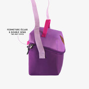 Sac à lunch mauve avec blocs de couleur, enfant || Purple color block lunch bag, child