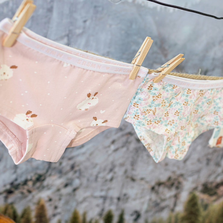 Culotte garçonne rose pâle en jersey extensible, enfant || Soft pink boycut panties in stretch jersey, child