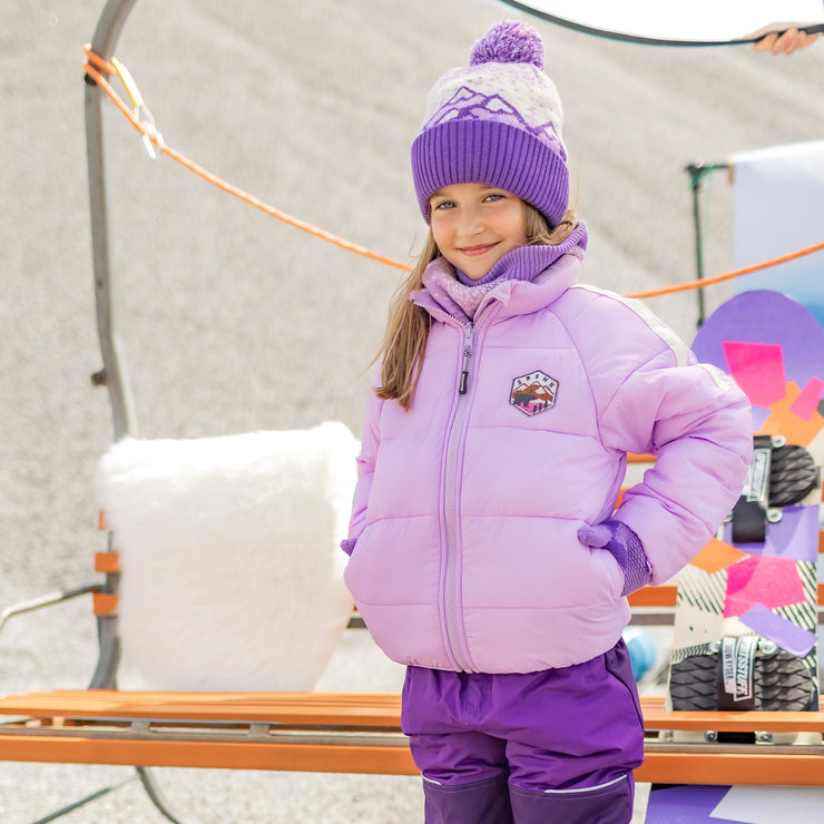 Habit de neige 3 en 1 lilas et mauve, enfant|| 3-in-1 snowsuit lilac and purple, child