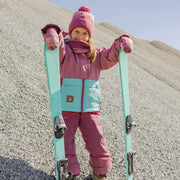 Habit de neige deux pièces rose et turquoise, enfant || Pink and turquoise two piece snowsuit, child