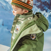 Habit de neige 3 en 1 vert et bleu denim, bébé || 3-in-1 snowsuit green and denim blue, baby