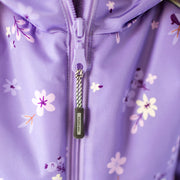 Habit de neige une-pièce mauve à motifs, enfant || Purple one-piece snowsuit with all over print, child