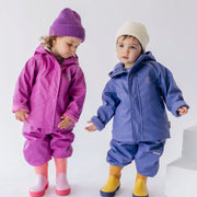 Manteau imperméable bleu en polyuréthane, bébé || Blue waterproof coat in polyurethane, baby