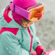 Turquoise and pink two-piece snowsuit, baby