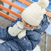 Habit de neige une-pièce bleu effet denim, bébé || Denim-effect blue one-piece snowsuit, baby