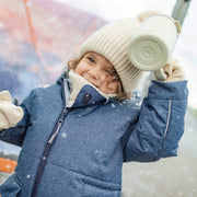 Habit de neige une-pièce bleu effet denim, bébé || Denim-effect blue one-piece snowsuit, baby