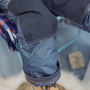 Habit de neige 3 en 1 vert et bleu denim, enfant || Snowsuit 3 in 1 with green and blue denim color block, child