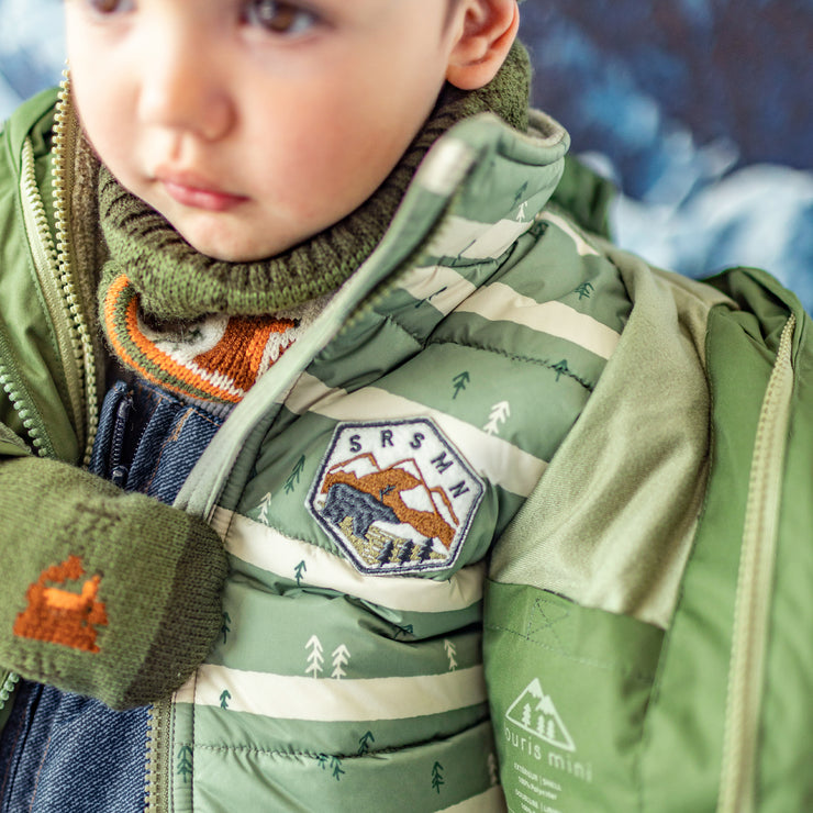 3-in-1 snowsuit green and denim blue, baby