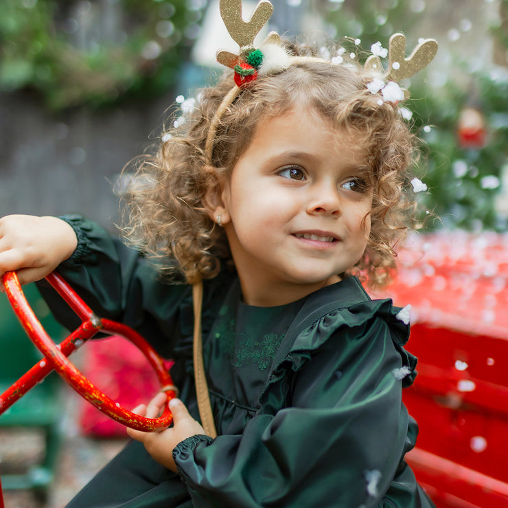 Serre-tête des fêtes avec parures de rennes, enfant || Holiday headband with reindeer adornments, child