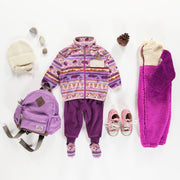 Purple patterned vest in fleece, baby