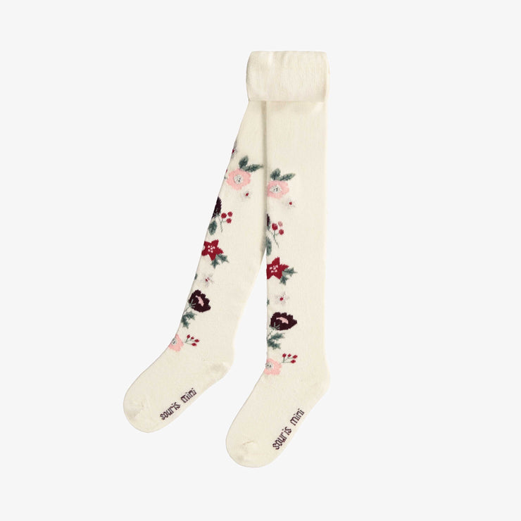 Cream short legging with floral pattern, newborn - Souris Mini