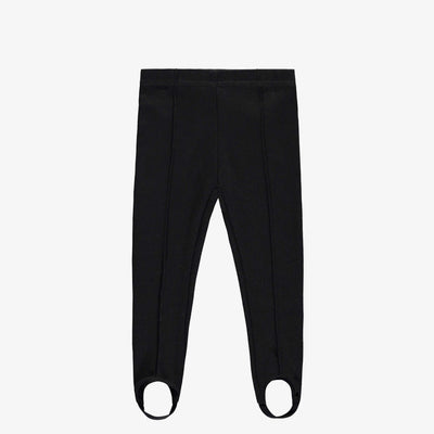 Pantalon fuseau noir avec élastiques pour les pieds en Ponte de Roma, bébé || Black spindle pants with elastic feet in Ponte de Roma, baby