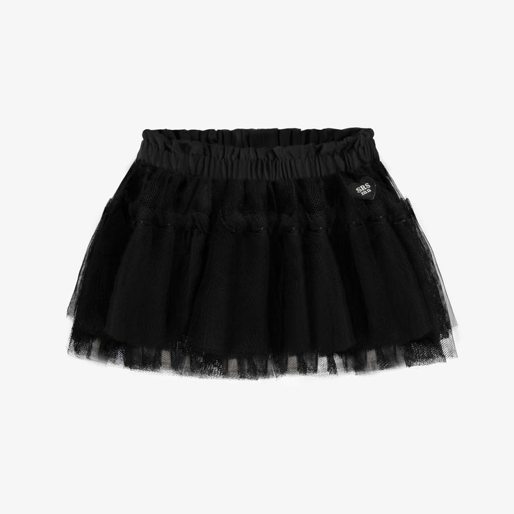 Jupe noire en tulle de polyester, bébé || Black skirt in tulle of polyester, baby