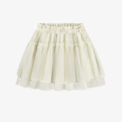 Jupe crème en tulle de polyester, enfant || Cream skirt in tulle of polyester, child