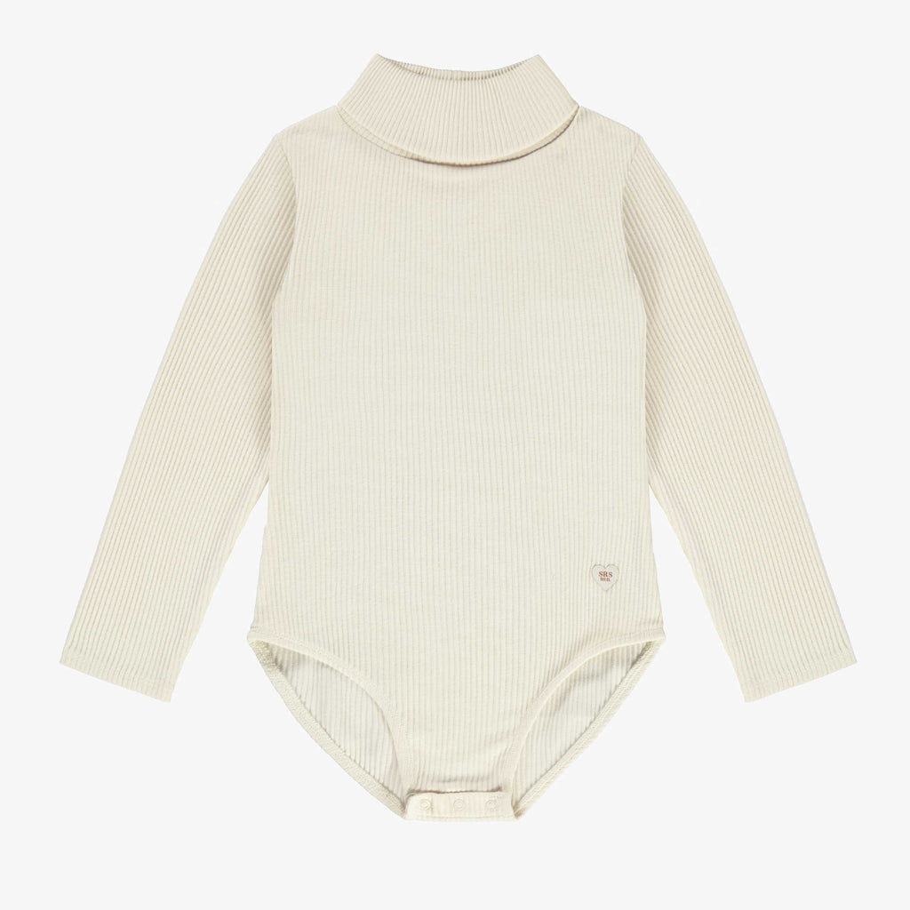 Body col roulé écru motif souris fantaisie enfant fille