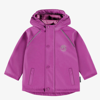 Manteau imperméable mauve en polyuréthane, bébé || Purple waterproof coat in polyurethane, baby