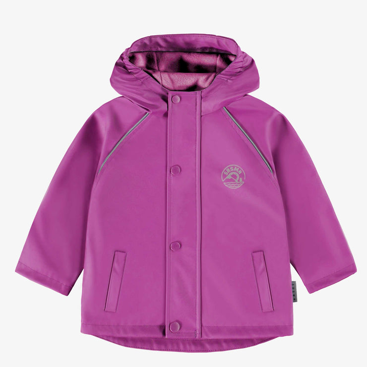 Manteau imperméable mauve en polyuréthane, bébé || Purple waterproof coat in polyurethane, baby