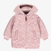 Manteau rose en fausse fourrure réversible, bébé || Reversible faux fur rose coat, baby