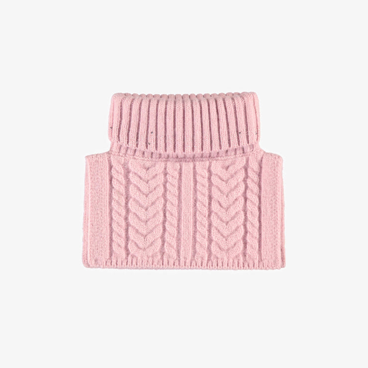 Cache-cou rose en maille, bébé || Pink neck warmer in knit, baby