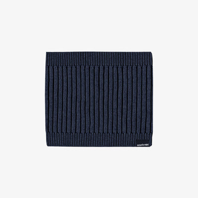 Navy-gray knitted neck warmer, baby