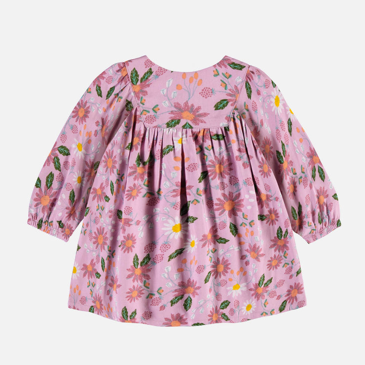 Robe ample à manches longues fleuri, bébé || Loose-fitting long-sleeved floral dress, baby