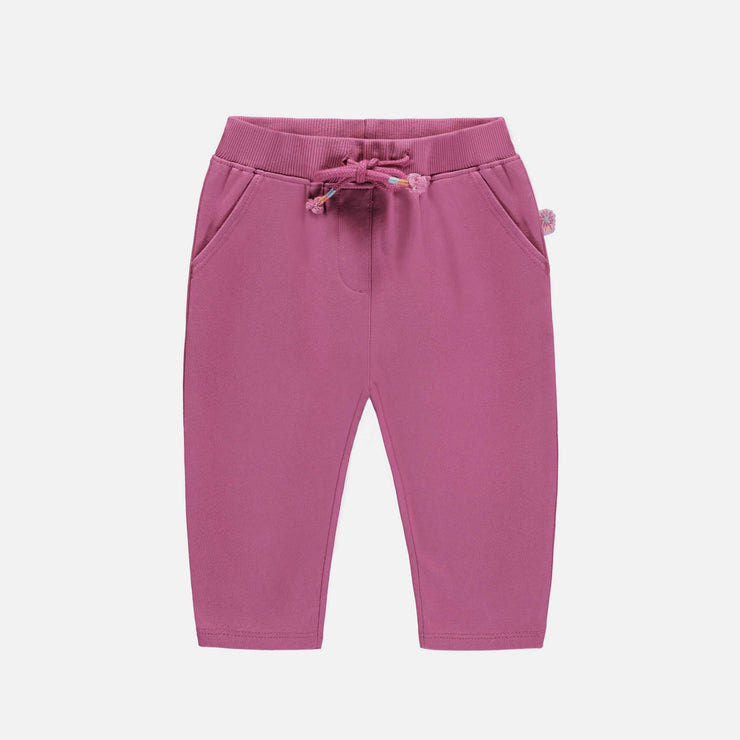 Pantalon rouge-violet coupe régulière en coton français, bébé  || Red-violet regular fitted pants in French terry, baby