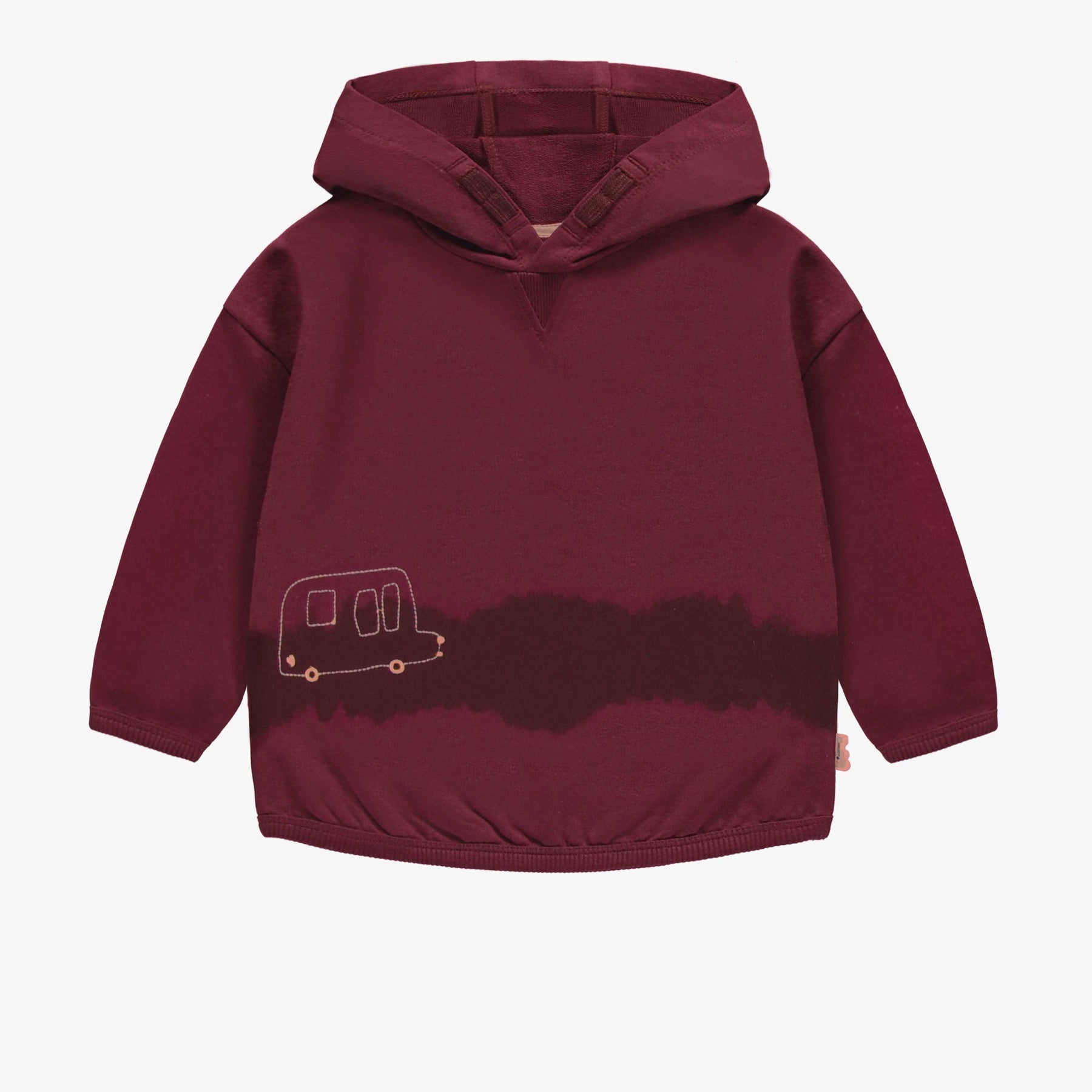 Burgundy hoodie in french terry baby