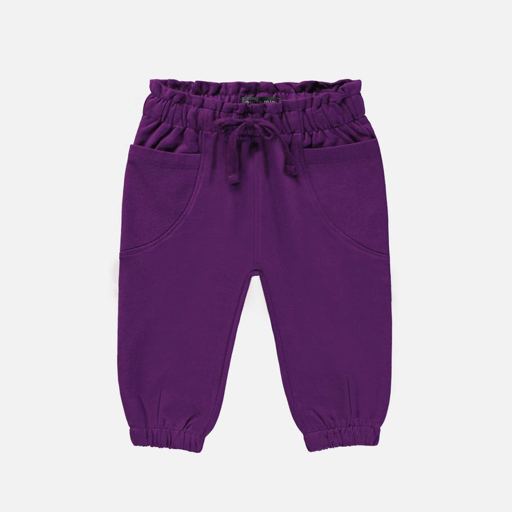 Pantalon mauve de style jogger en coton français, bébé || Purple pants jogger style in French terry, baby