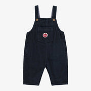 Salopette marine de coupe décontractée en velours côtelé, bébé || Relaxed fit navy overalls in corduroy, baby