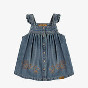 Robe chasuble en denim, bleu moyen, bébé || Denim jumper dress, medium blue, baby