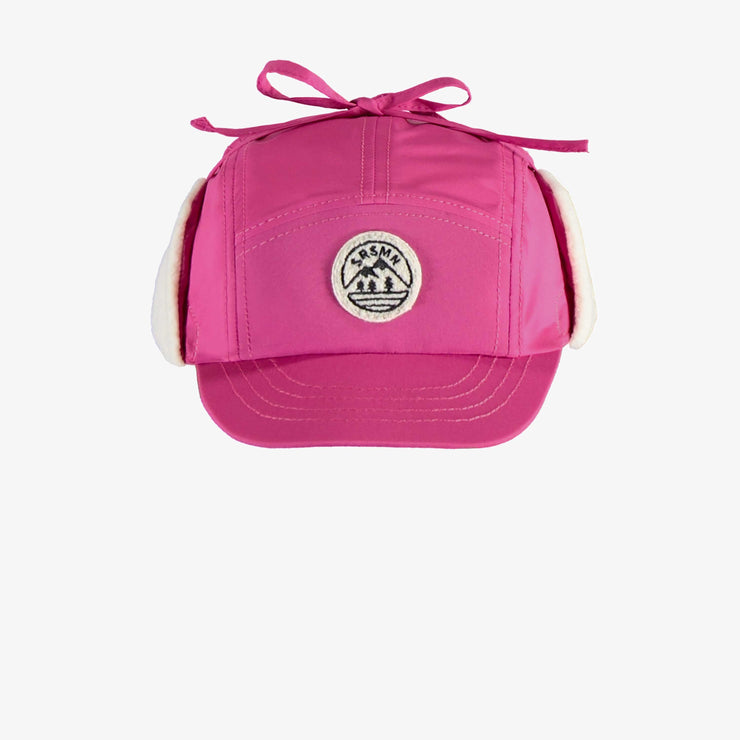 Pink winter cap in  polyester, baby