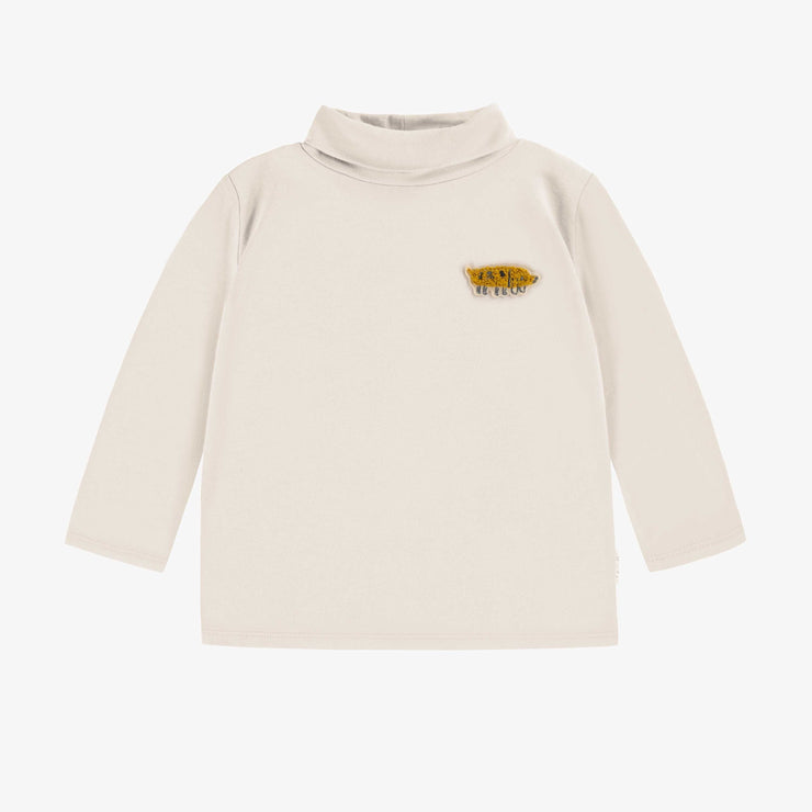 T-shirt crème à manches longues avec col roulé, bébé || Cream long sleeves t-shirt with turtleneck, baby