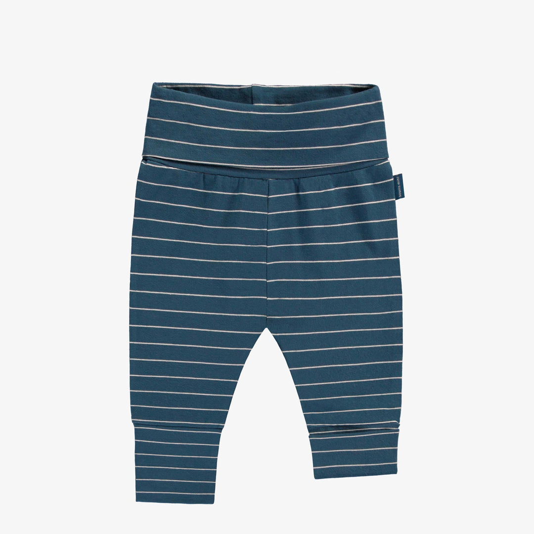 Striped blue evolutive pants in stretch jersey baby Souris Mini Souris Mini