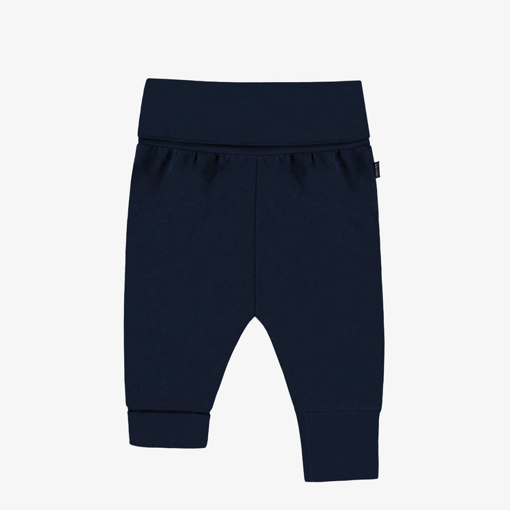 Pantalon évolutif marine uni en jersey extensible, bébé || Plain navy evolutive pants in stretch jersey, baby