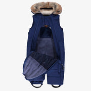 Habit de neige 3 en 1 bleu avec fausse fourrure, bébé || 3 in 1 blue snowsuit with faux fur, baby