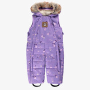 Habit de neige 3 en 1 violet à motifs et fausse fourrure, bébé || 3 in 1 violet snowsuit with print and faux fur, baby