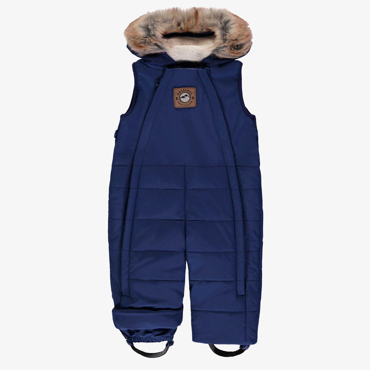 Habit de neige 3 en 1 bleu avec fausse fourrure, bébé || 3 in 1 blue snowsuit with faux fur, baby