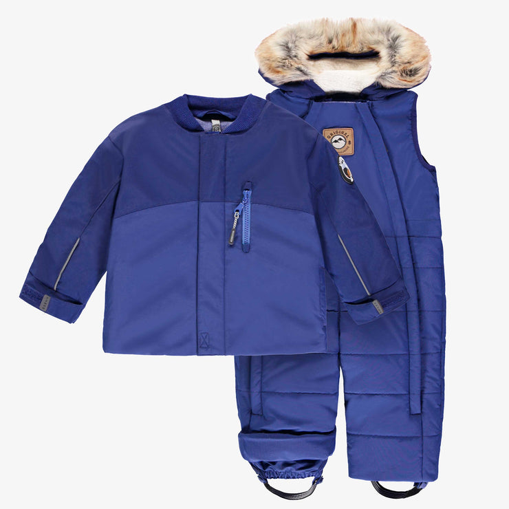 Blue two-piece snowsuit, baby