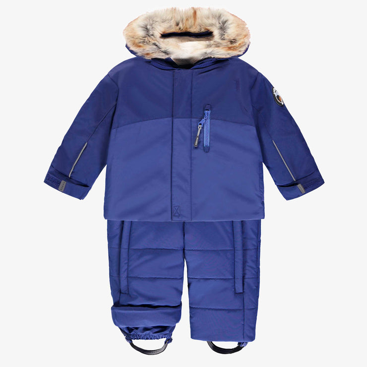 Blue two-piece snowsuit, baby